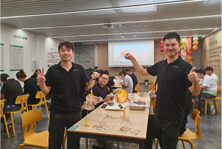 速普电子中秋手工发光兔子灯笼DIY活动照片